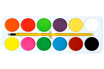 Obraz premium boîte d'aquarelle sur fond blanc