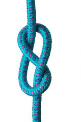 Figure of eight knot isolated on a white background