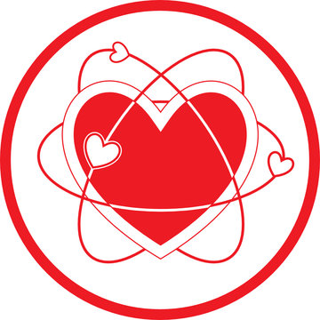 Vector heart icon. Red and white. Simply change.