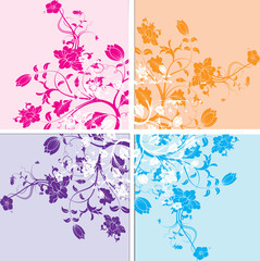 4 floral pastel