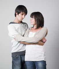 woman comforting her boyfriend