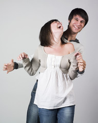 young couple having fun