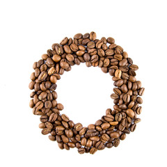 coffee letter isolated on white