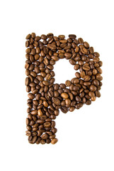 coffee letter isolated on white