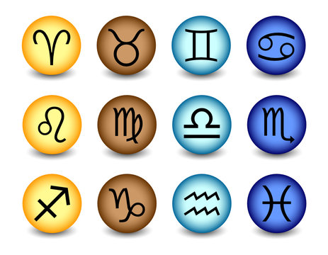 boutons de signes du zodiaque