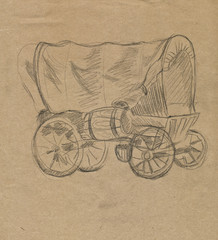 Obraz na płótnie Canvas wagon, drawing