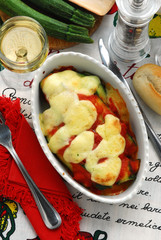 Zucchine gratinate e mozzarella - Contorni della Campania