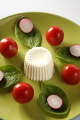 Tomato, radish and fresh cheese salad