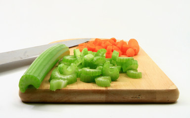 Prepping dinner - cut celery and carrots