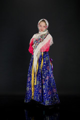 Teenaged Girl In Russian Folk Suit