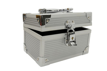 Metal box isolated in white