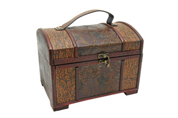 Old chest isolated against a white background