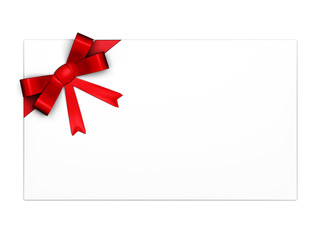 envelope with red ribbon isolated on white