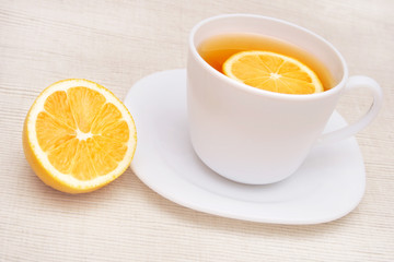 Tea with lemon.