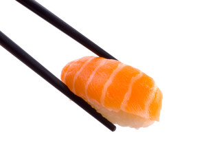 Sushi with chopsticks