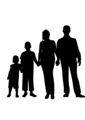 family silhouette vector