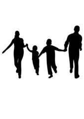 running family of four vector