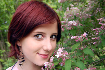 beautiful girl in garden