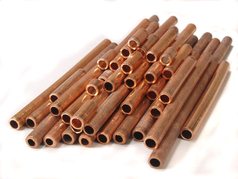 Pile of copper tubing