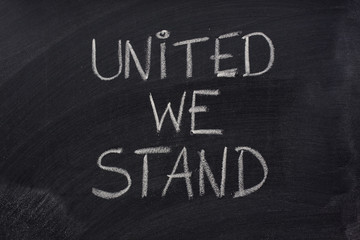 united we stand phrase on blackboard