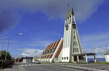 Foto op Plexiglas Kirche in Hammerfest, Norwegen © Ralf Gosch