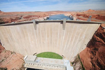 Fotobehang Dam Glen Canyon Hydroelectric Dam on Colorado River, Southwest US.