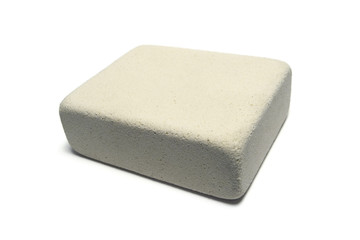 White coarse-grained eraser on white