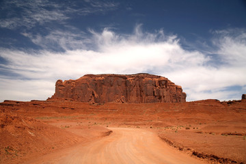 Fototapeta na wymiar road in Monument Valley, Navajo Tribal Park, Arizona, USA