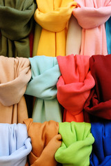 Pashminas of different colours