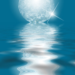 Reflection of moon on water