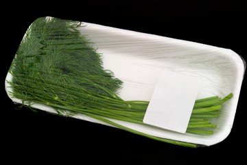 Green dill in packing