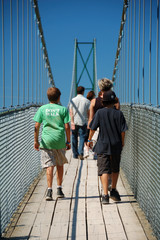 Naklejka premium Suspended pedestrian bridge