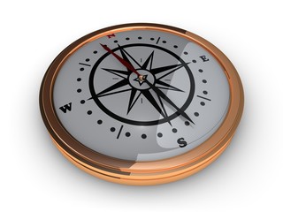 gold compass of blank background