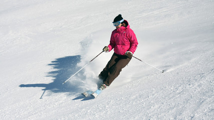 Woman skiing