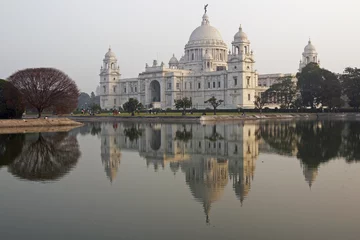 Papier Peint photo autocollant Inde Dusk Over The Victoria Memorial in Kolkata, India