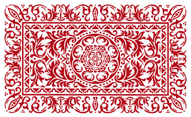 Ornement florale rouge pour fond - motif de fond