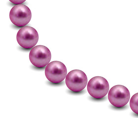 Shiny Pink Pearls Isolated On White Background