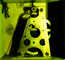 view of gears from old mechanism