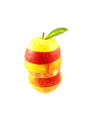 Fototapeta na wymiar sliced apple on white background
