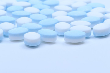blue and white pills