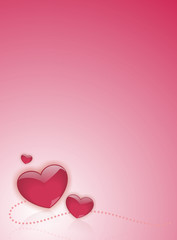 hearts on pink background