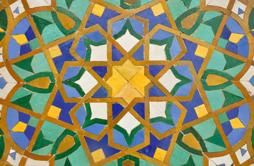 Oriental mosaic decoration in Casablanca, Morocco © philipus