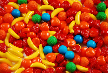 Fototapeta na wymiar Fruit shaped candy