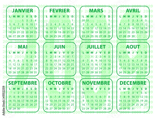 "Calendrier 2009" fichier vectoriel libre de droits sur la banque d