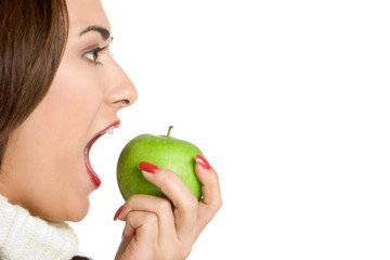 Woman Eating Apple