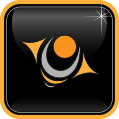 Vector abstract internet icon. Orange set. Simply change.