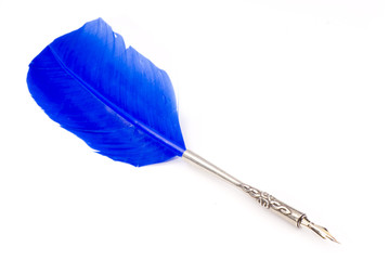 Blue Writing Feather