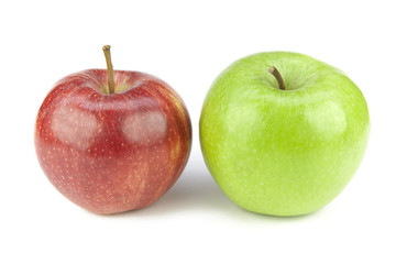 Zwei Äpfel rot und grün