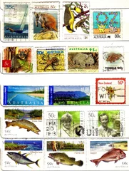 Deurstickers old stamps from oceania © RHL