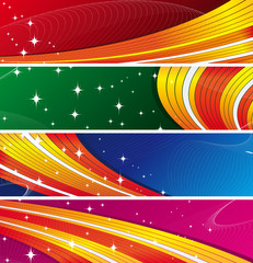 Set of abstract colored banners